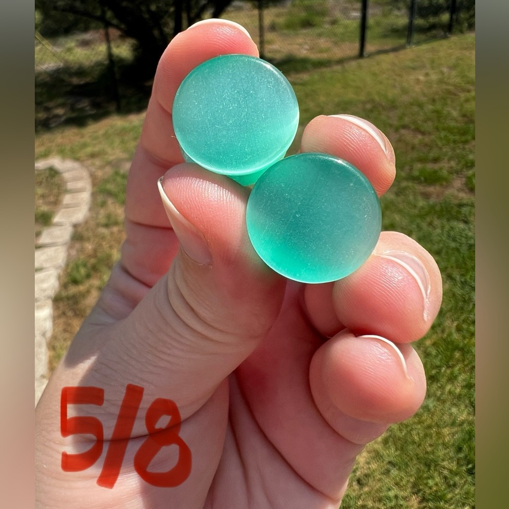 Teal Catseye Plugs Gauges 5/8